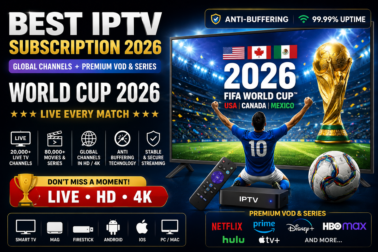 Best IPTV Subscription 2026 | Global Channels  | Anti-Buffering